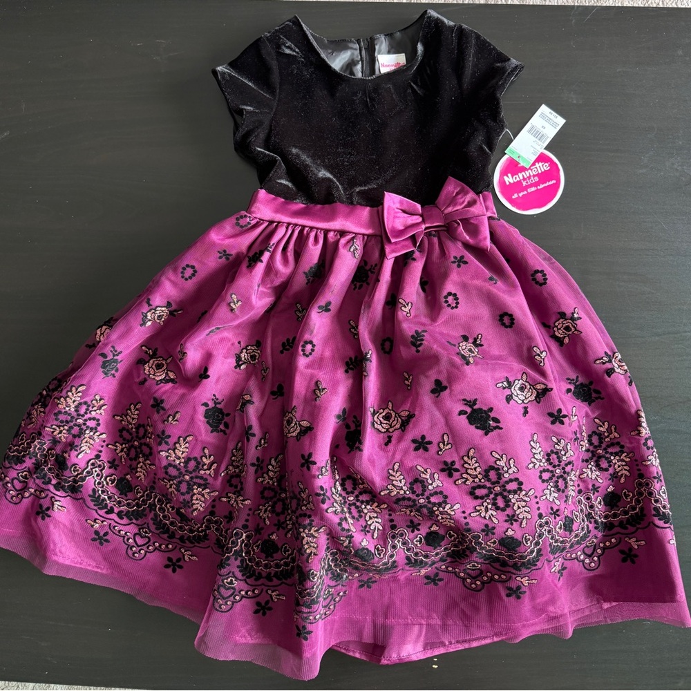 Nannette Black and Pink Formal Kids Dress